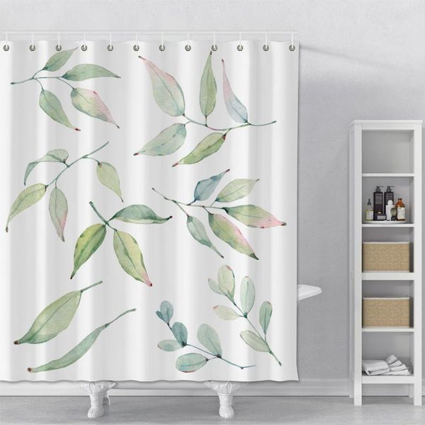 

shower curtains plants bathroom waterproof mildew proof with hooks home bath for