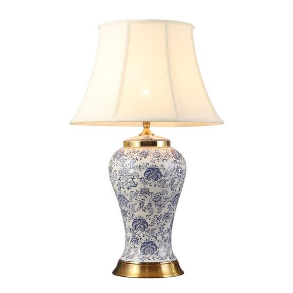 

table lamps 73cm high end chinese ceramic copper led dimmer lamp for living room bedroom study porcelain classical light 1794