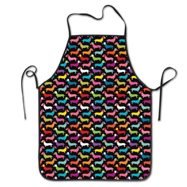 

women men bib apron retro dogs dachshund kitchen waterdrop resistant for dishwashing, lab work, butcher, dog aprons