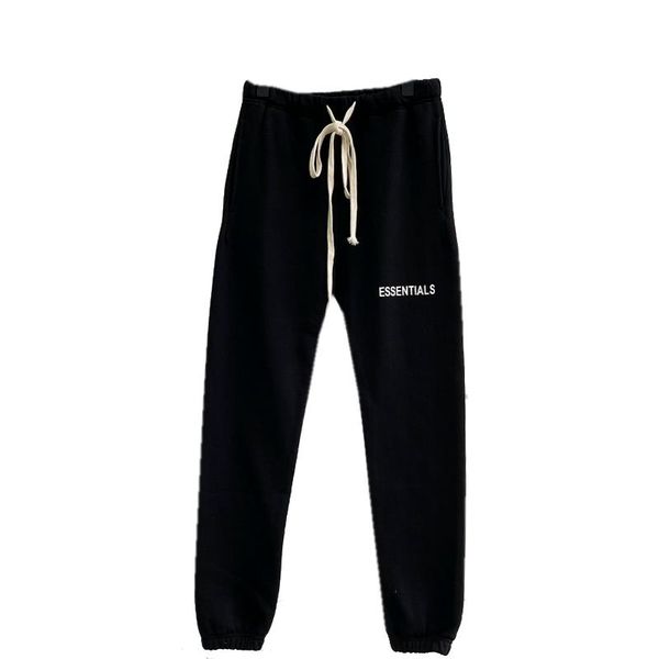 

men's pants 2021 autumn and winter 100% cotton casual trend ins versatile waist drawstring super soft comfortable thickened, Black