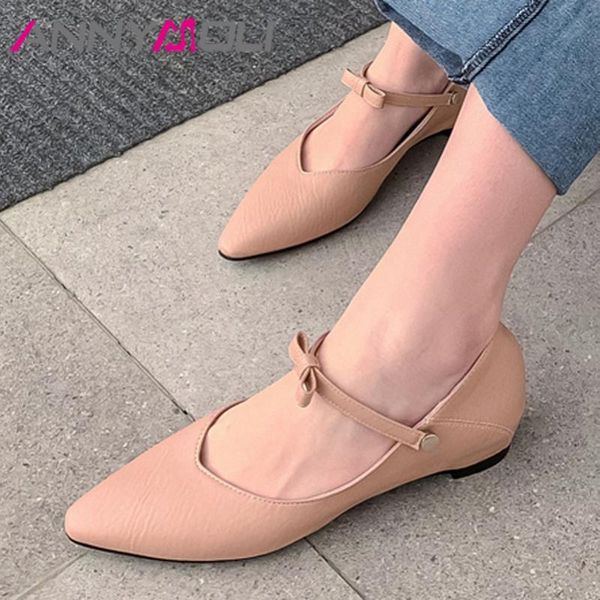 

dress shoes annymoli woman med heels mary janes increased internal heel pointed toe pumps bow female footwear beige black size 35-39