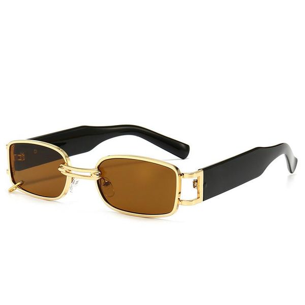 

sunglasses 2021 steampunk retro ladies small rectangle fashion brand designer high-end men's uv400, White;black