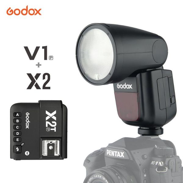 

godox v1 v1p on-camera flash lightl li-ion round head speedlite with built-in 2.4g wireless x system for pentax camera flashes