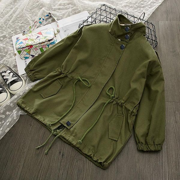 

coat girls jacket children's trench long sleeve ziper kids spring autumn casual baby clothes girl outerwear, Blue;gray