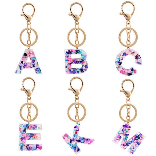 

keychains cross-border ornament jewelry cool acrylic translucent key chain creative letter color pendant, Silver