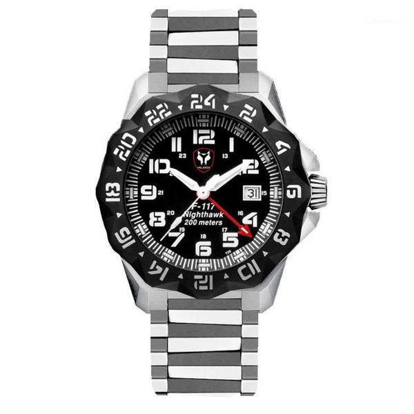 

wristwatches hnlgnox mens diver watches tritium watch t25 luminous military diving 20bar waterproof quartz wristwatch chronograph beze, Slivery;brown