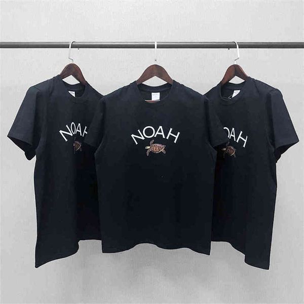 

american high street mark noah sea turtle print tee 100% katoon streetwear oversized t-shirt for men women, White;black
