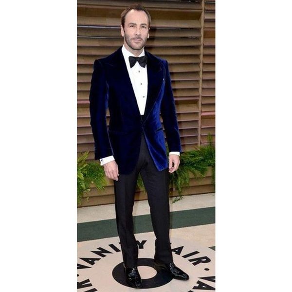 

men's suits & blazers dark blue velour slim fit men suit set groom tuxedos velvet coat prom wedding performance costume homme(jacket+pa, White;black