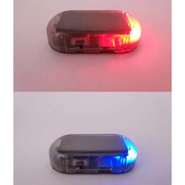 

emergency lights car solar power simulated dummy alarm warning anti-theft led flashing security light signal lamp