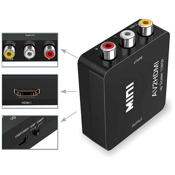 

audio cables & connectors mini av to converter -compatible adapter 1080p av2-compatible video box for hdtv