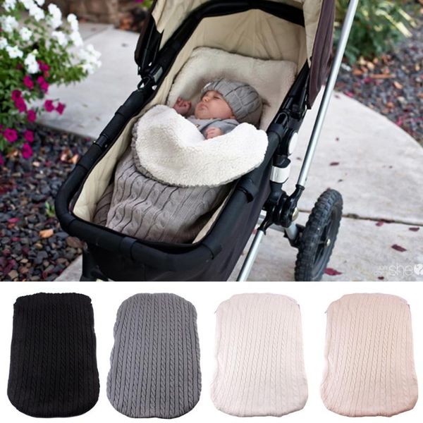

sleeping bags baby bag thickening plus velvet knit warm wool stroller