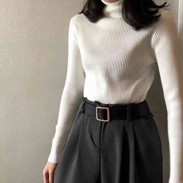 

womens autumn and winter turtleneck sweater pullover thin section women all-match casual jacket soft knitted sweater warm women, White;black