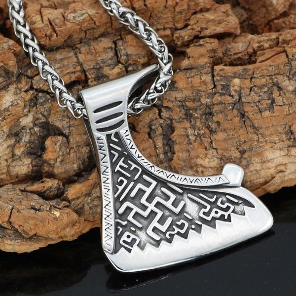 

pendant necklaces slavs dukhobor stainless steel amulet odolen trava necklace perun axe, Silver