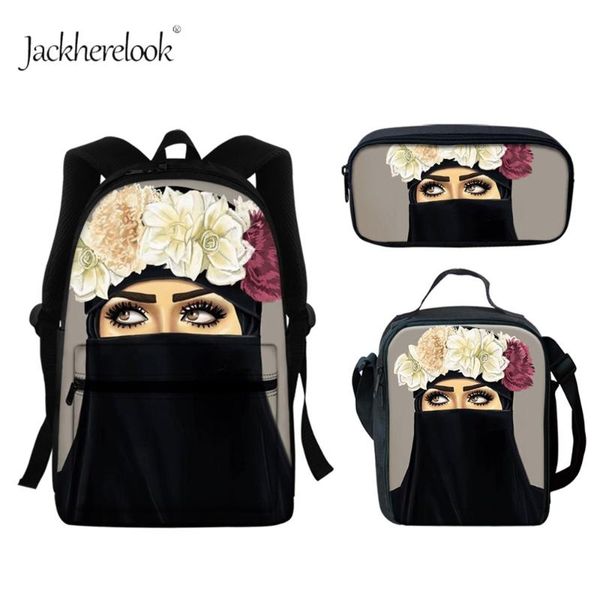 

backpack jackherelook fashion girls shoulders bags set hijab face muslim islamic gril eyes design student teenagers school