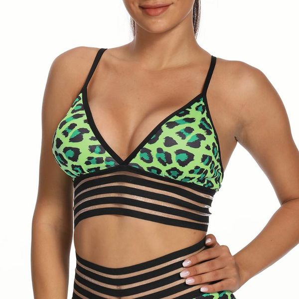 

women stripe yoga bra push up crop sports for gym underwear breathable workout training outfit