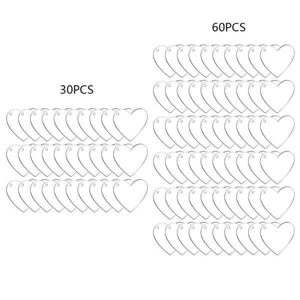 

keychains acrylic heart-shaped keychain blank valentine's day diy jewelry crafts party decoration, Silver