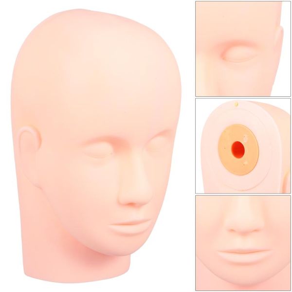 

false nails 1 set eyelash extension mannequin head human model beauty, Red;gold