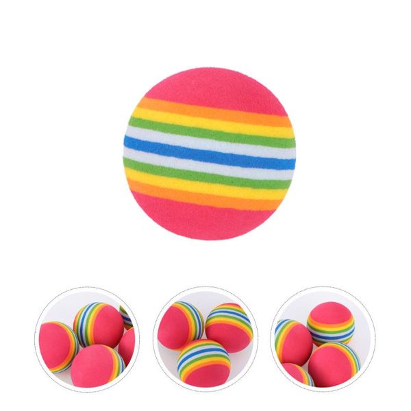 

golf balls 25pcs 42mm rainbow eva practice indoor training aid (red)