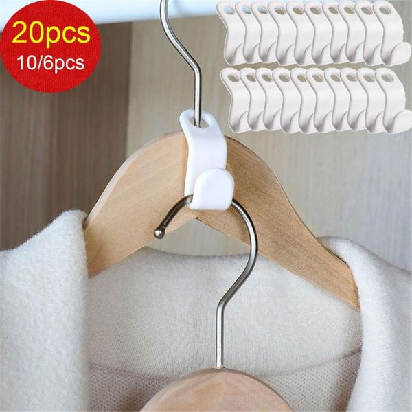 

hooks & rails 6pcs multi-function wardrobe space-saving stack hanger hook coat plastic closet rack bedroom storage organizer