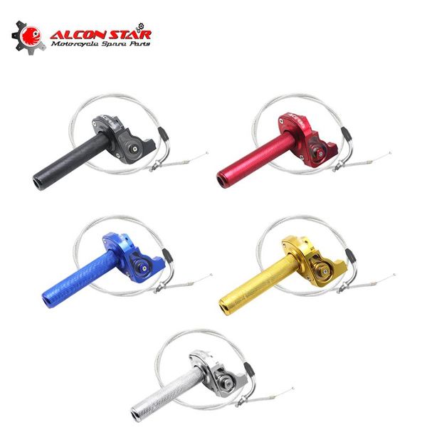 

handlebars alconstar 22mm cnc aluminum acerbs throttle grip with 1/4 quick turn dirt pit bike crf50 125 250 motorcycle