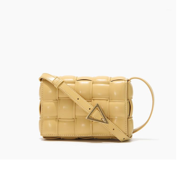 

evening bags 2021 fashion leather woven hand pillow with tofu bag small square one shoulder slanting cross1
