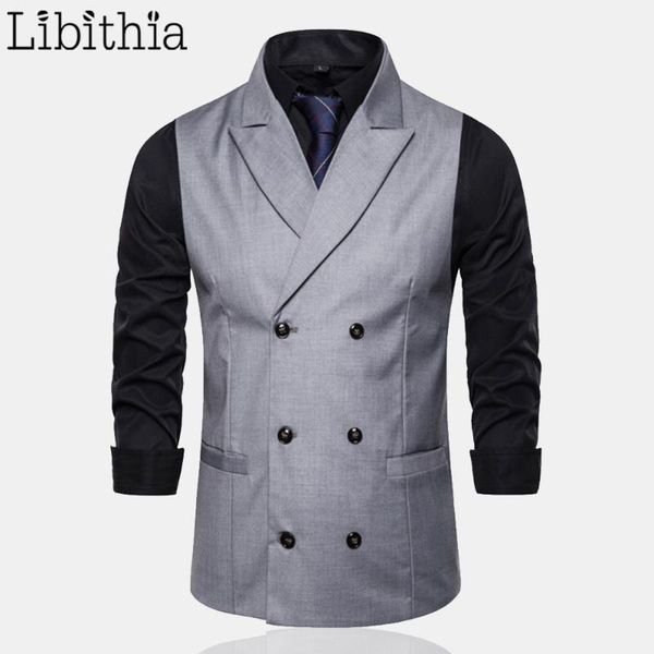 

men's vests social dress suit waistcoat men autumn 2021 m-3xl clothes male grey black navy white a93, Black;white