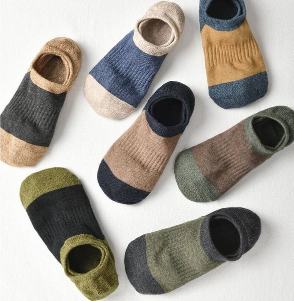 

summer cotton low cut men's socks fnw082 fashion fully invisible and breathable sock sockings, Black