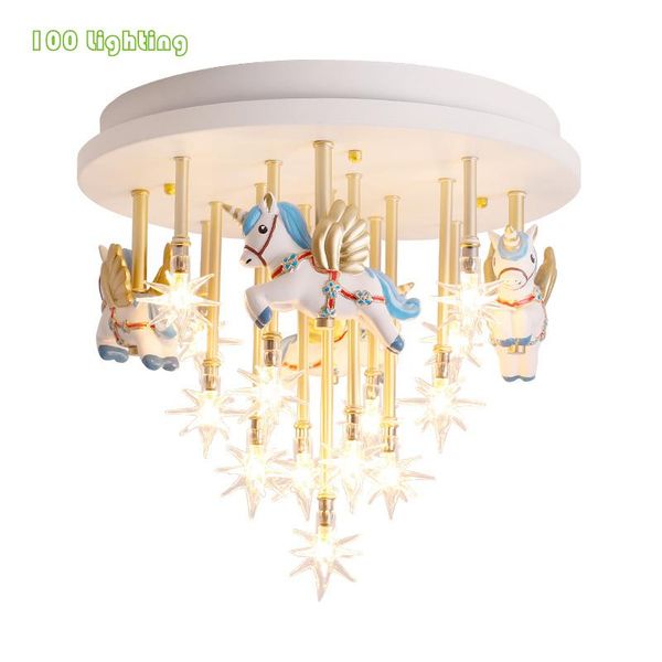 

ceiling lights modern children's room light cute cartoon star kindergarten restaurant lamp home hanging fixture loft deco