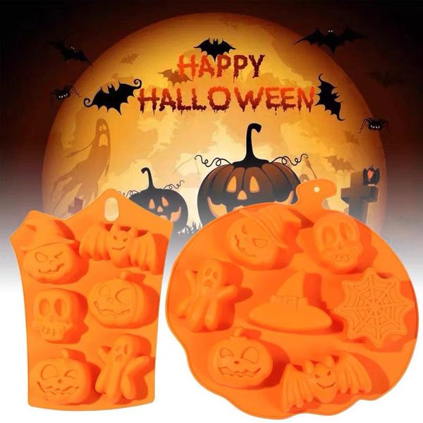 Halloween fornece moldes do bolo de silicone moldes de cozimento de morcegos Bat Fantasma abóbora DIY DIY Handmade Soap Mold XD24736