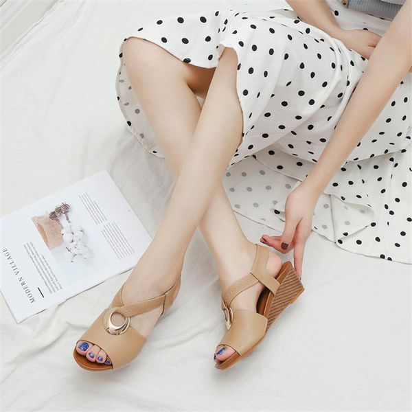 

sandals 2021 summer style european and american comfortable fashion all-match casual wedge heel platform, Black