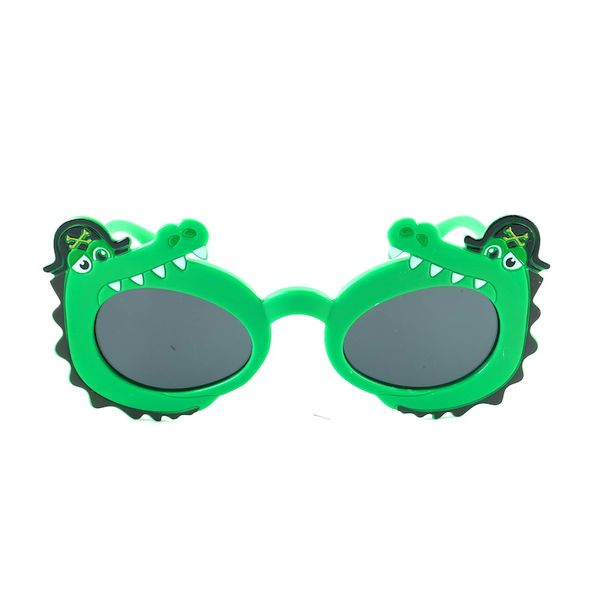 Kindergröße, niedlicher Tierstil, dekorative Sonnenbrille, schöner Rahmen in Krokodilform mit UV400-Gläsern, Neuheit-Partybrille