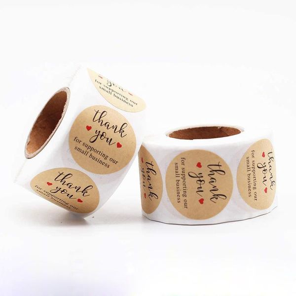 

gift wrap 500pcs round natural kraft thank you sticker seal labes scrapbooking package adhesive labels