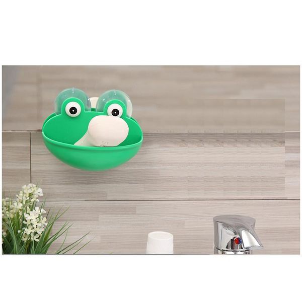 

soap dishes 1pcs creative cute frog box drain holder bathroom shower sponge storage plate tray supplies