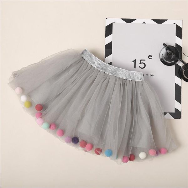 

skirts 2-7 years baby girls colorful small ball tutu skirt for girl toddler petty children chiffon mesh lace, Blue