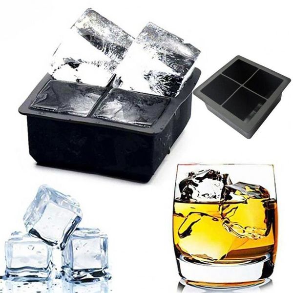 

ice mold giant 4 grids silicone square cube maker for kitchen baking moulds