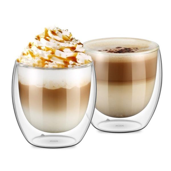 

wine glasses 250ml double-wall insulate glass, clear, 8 ounces