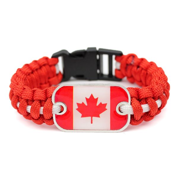 

Souvenir Canada National Flag Umbrella Rope Life Saving Knitting Bracelet