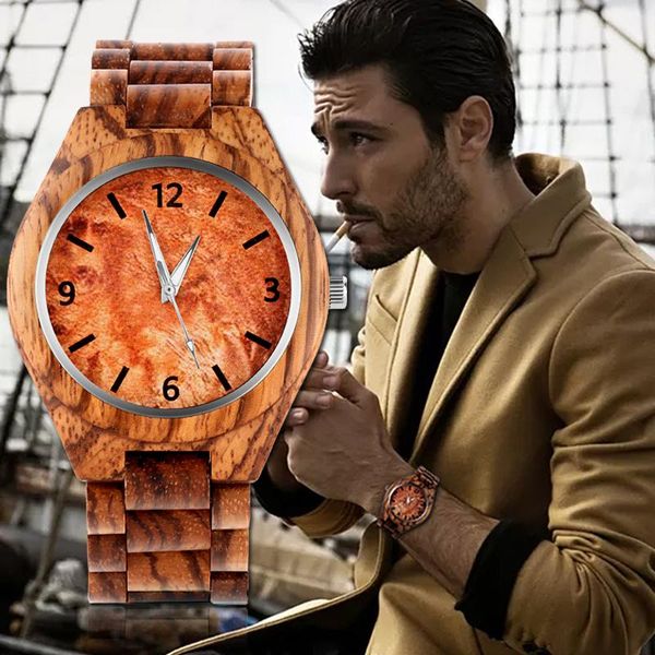 

wristwatches rebirth men's wood watch clock relogio masculino montre homme men wooden watches souvenir luxury wrist saati, Slivery;brown