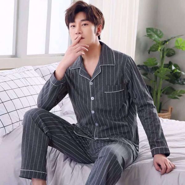 

pajamas men's luxury homewear set herf winter nightwear for men leisure loose elastic broek long nightwear, Black;brown
