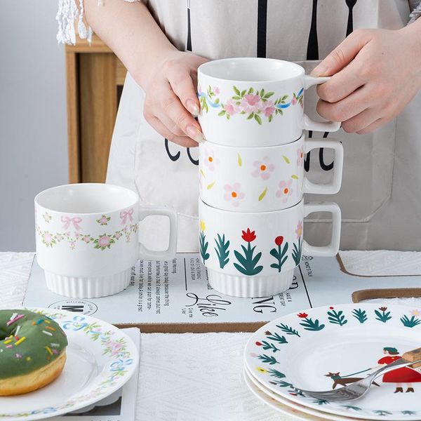 

mugs south korea ins wind cup butterfly sun flower coffee water home creative milk ceramic drink