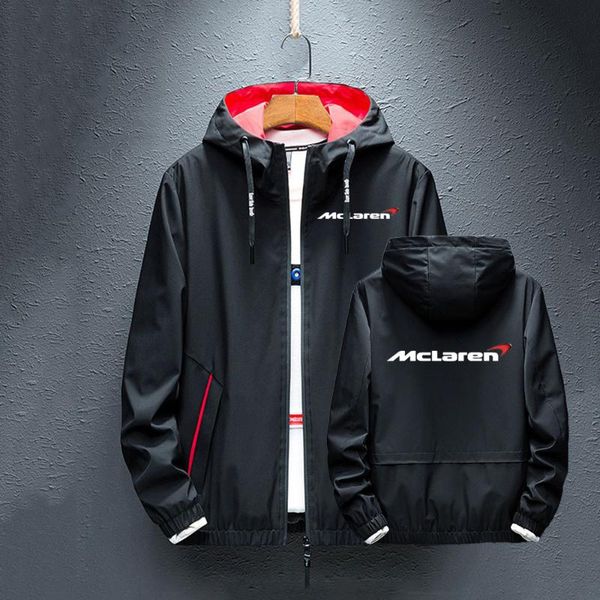 

men's jackets mclaren classic fashion jacket zipper hoodies splice windbreaker rainproof man coat autumn, Black;brown