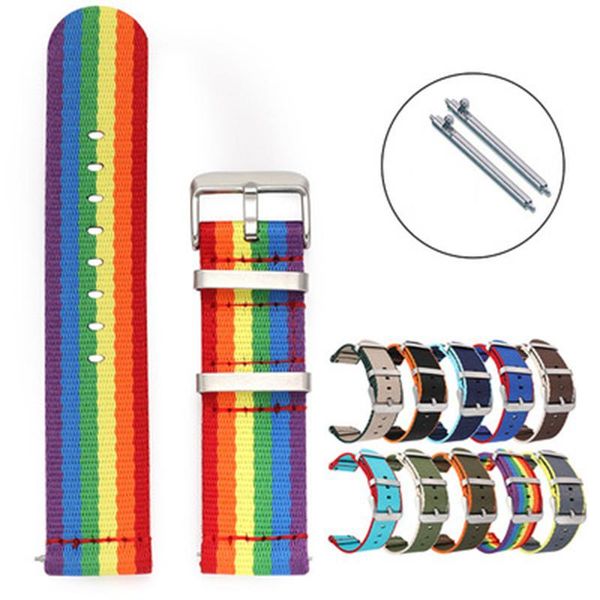 

watch bands quick release lug smart band twill weave nylon strap canvas 22mm 20mm uthai z57, Black;brown