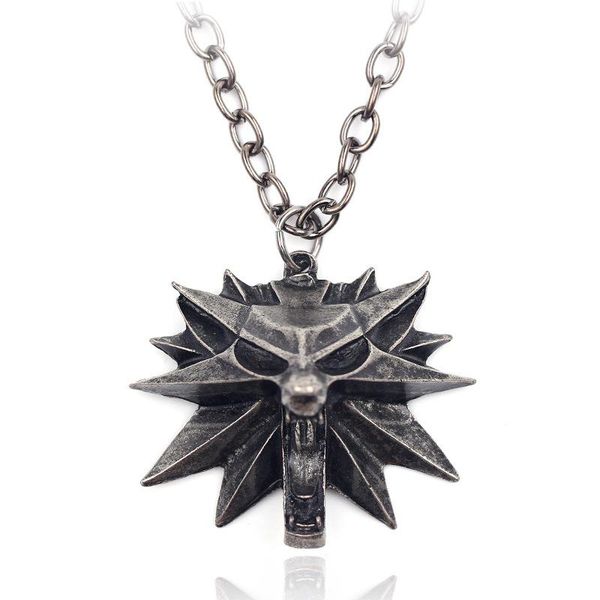 

brand pendant wolf necklace head u pick color halloween pendants necklaces, Silver
