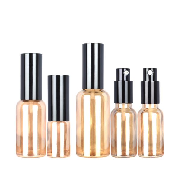 

storage bottles & jars 30ml amber gold glass essence bottle liquid foundation / serum perfume cosmetic container portable small water mist
