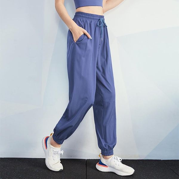 

running pants vansydical solid sweatpants women jogging workout trousers drawstring waist sport for yoga training, Black;blue