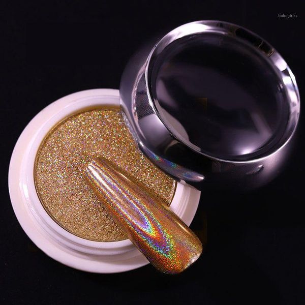 

box holographic glitter nail art powder silver/gold spangle dip powders dust x7yb1