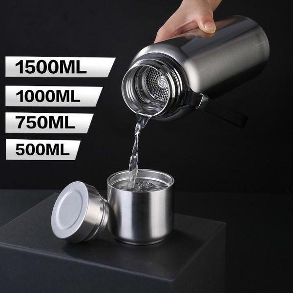 

water bottles 500ml-1500ml vacuum flask 304 stainless steel outdoor sport portable insulated bottle keep warm cup