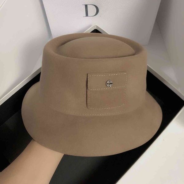 

usa 100% wool fashion simple concave ball personality design pocket tweed basin hat black friday wj2d, Black;white