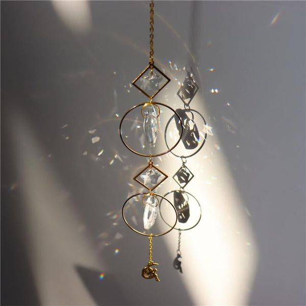 

decorative objects & figurines crystal windchimes star moon pendant handmade sun shine light catcher garden window wedding curtain chandelie