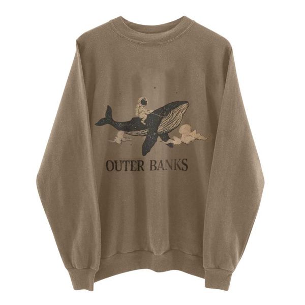 

#50 hiphop high street women ocean animal whale hoodies print sweatshirts autumn long sleeve k ladies harajuku women's &, Black